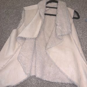 Suede furry vest